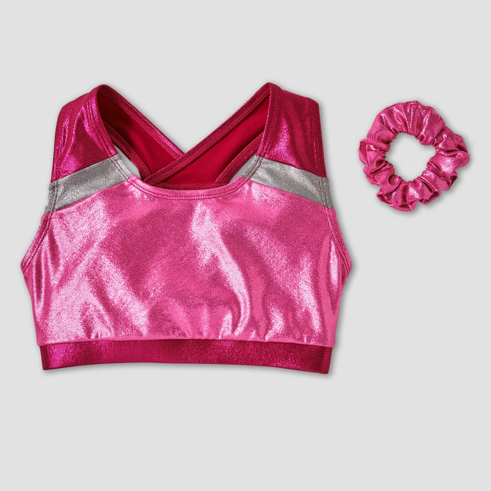 Freestyle by Danskin Girls Elite Gymnastics Bra Top - Pink S