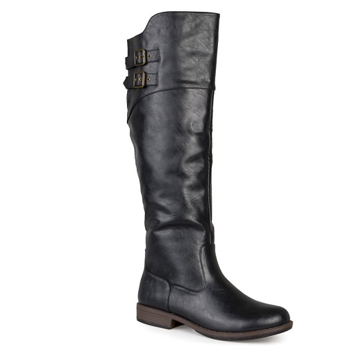 Women's Journee Collection Extra Wide Calf Double Buckle Knee-High ...