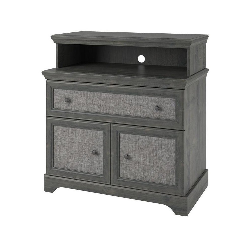 Stone River Media Dresser with Fabric Inserts - Rodeo Oak - Altra, Gray