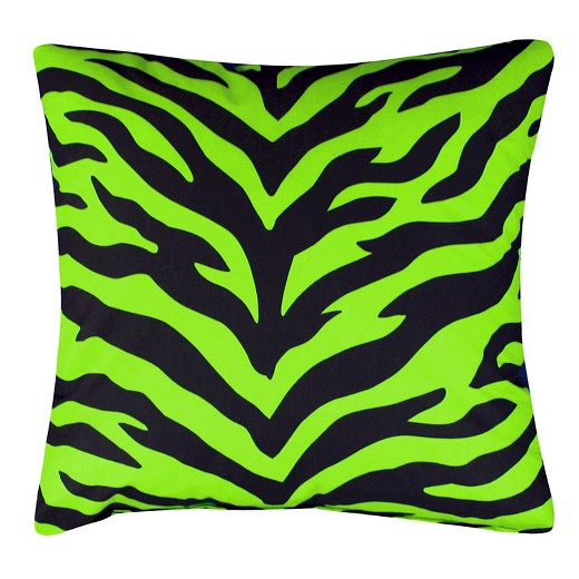 Lime Zebra Print Oblong Throw Pillow (20