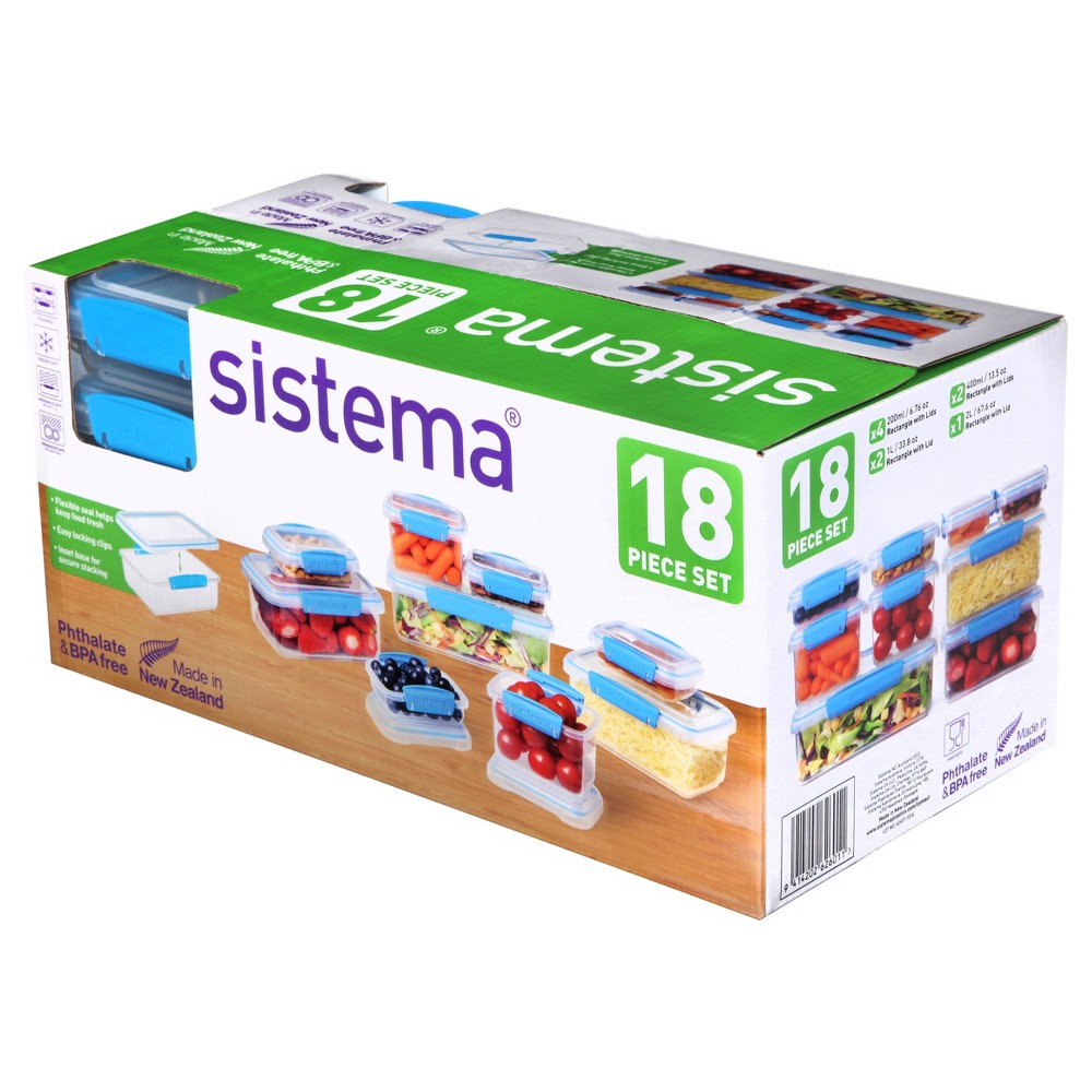 Sistema Food Storage Set - 18ct, Multi-Colored