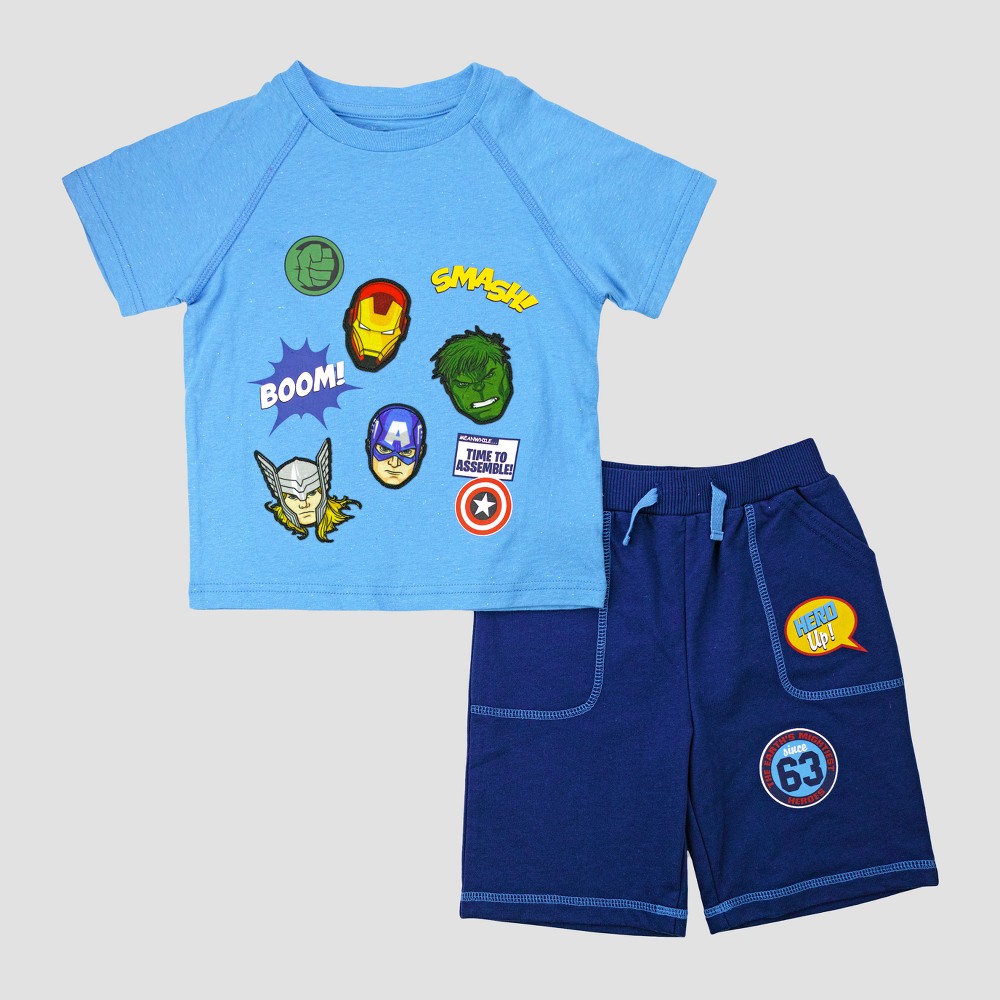 Toddler Boys Disney Avengers Top And Bottom Sets Blue 12 M