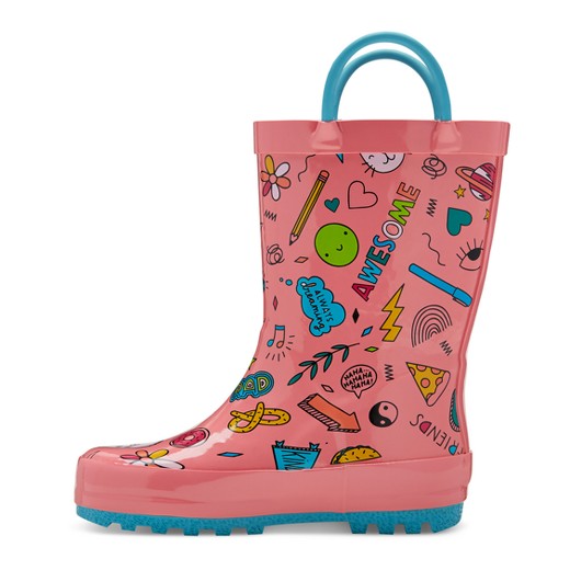 Toddler Girls' Brynn Printed Rain Boots Cat & Jack™ - Coral : Target