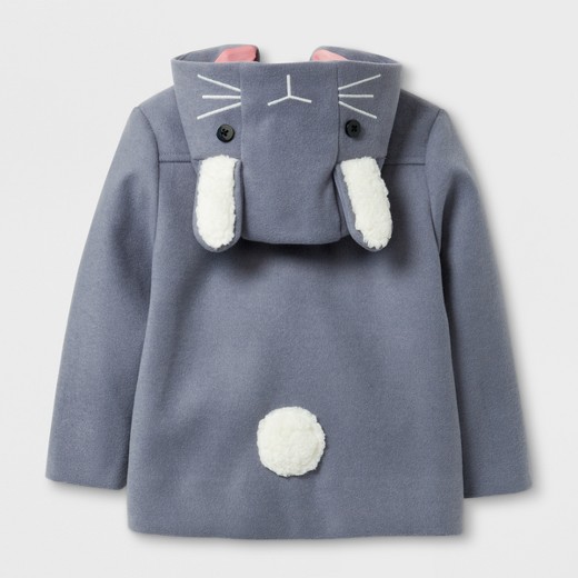 Toddler Girls' Bunny Ears Pea Coat - Cat & Jack™ Gray : Target
