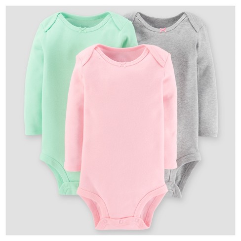 Baby Girls' 3pk Long Sleeve Sold Bodysuit - Just One You Made by Carter ...