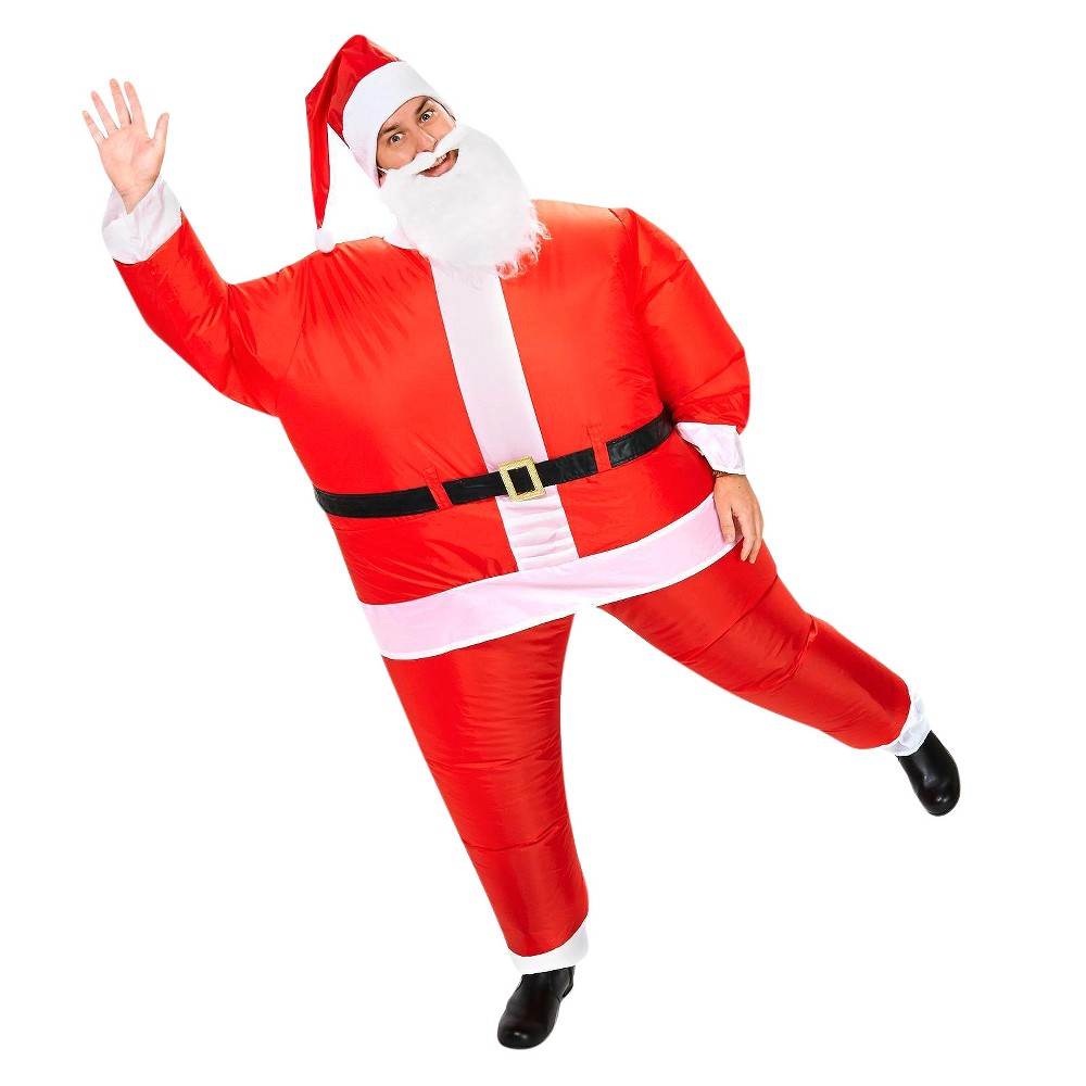 Santa Inflatable Adult Costume One Size Fits Most, Mens, Red