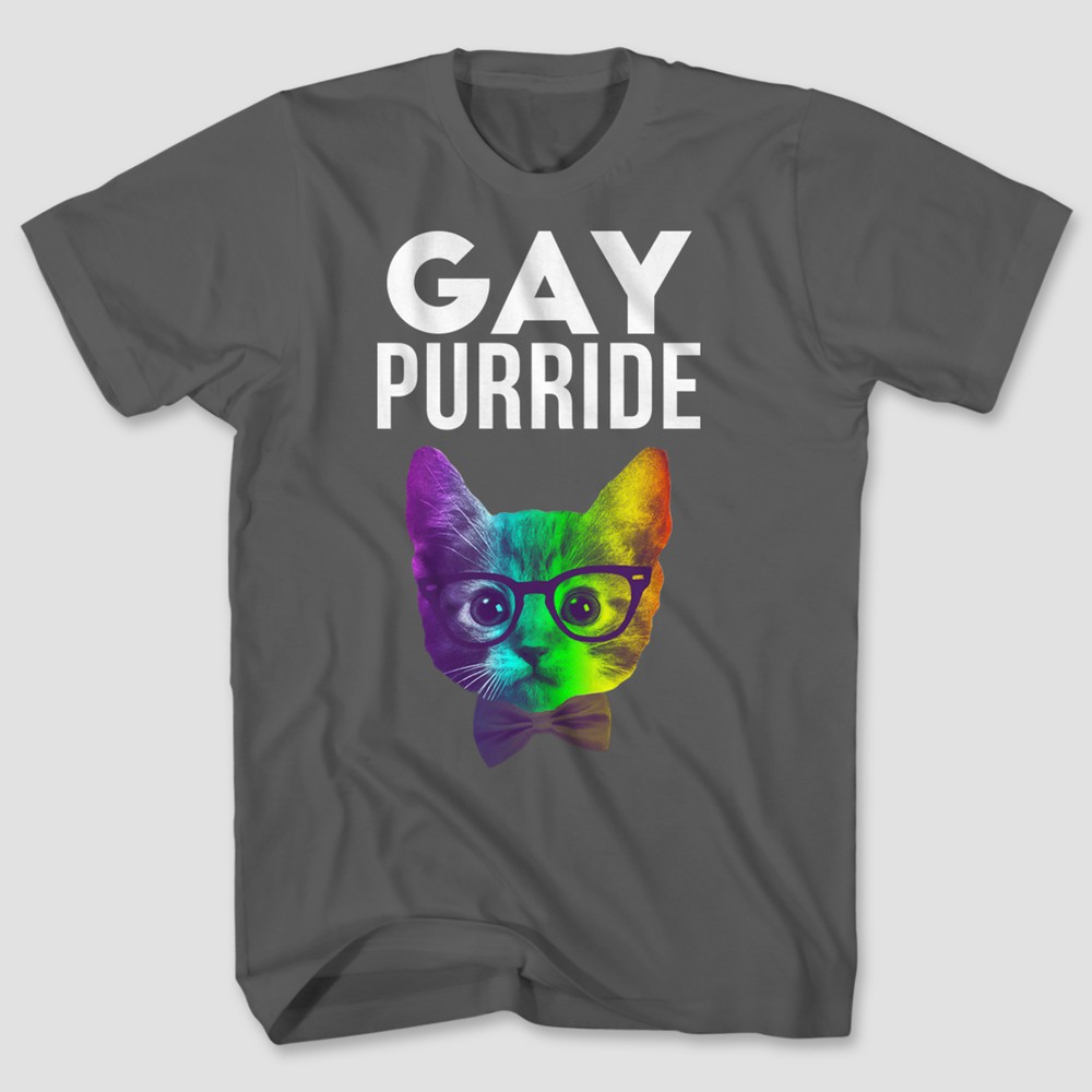 Pride Adult Big & Tall Gay Purride T-Shirt - Rich Charcoal Xlt, Mens, Gray