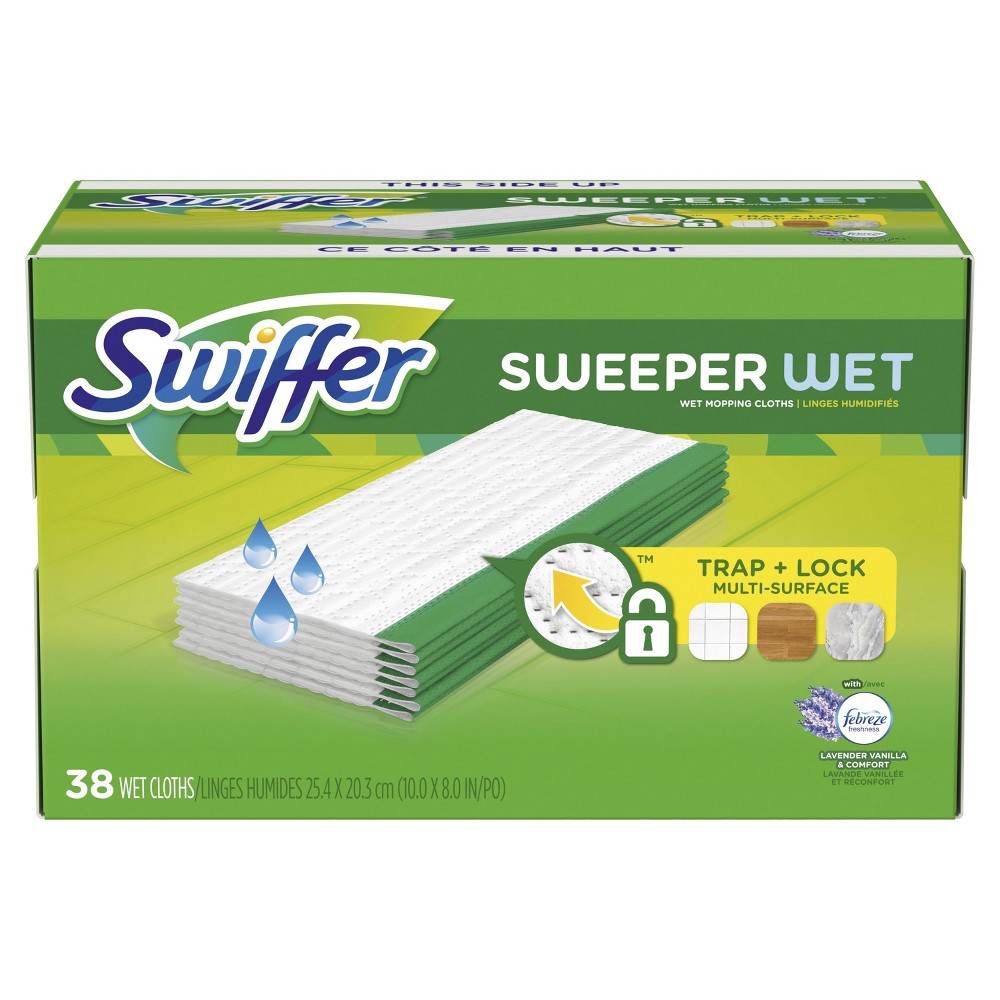 Swiffer Sweeper Wet Refills with Febreze Lavender Vanilla & Comfort, 38ct