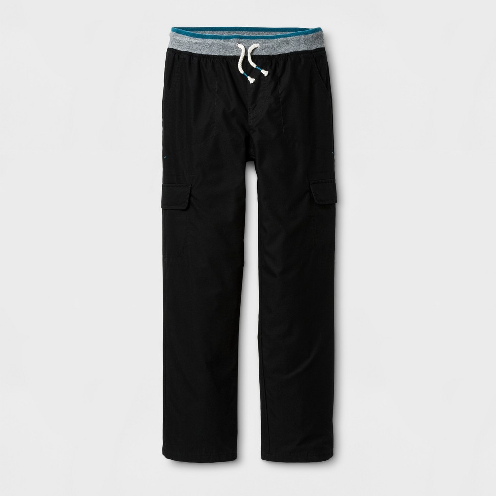 Boys Lined Cargo Pull-On Pants - Cat & Jack Black XS