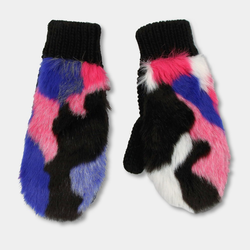 Girls Faux Fur Mittens - Cat & Jack, Multi-Colored