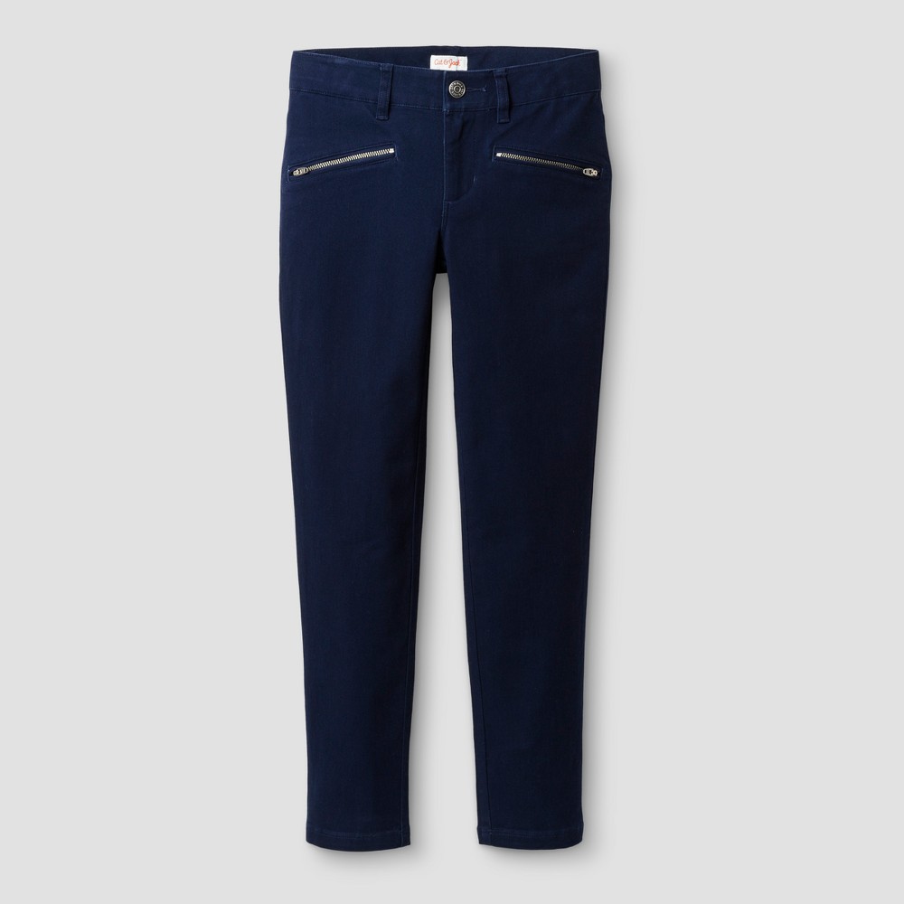 Girls Skinny Twill Fashion Pants - Cat & Jack Navy 12, Blue