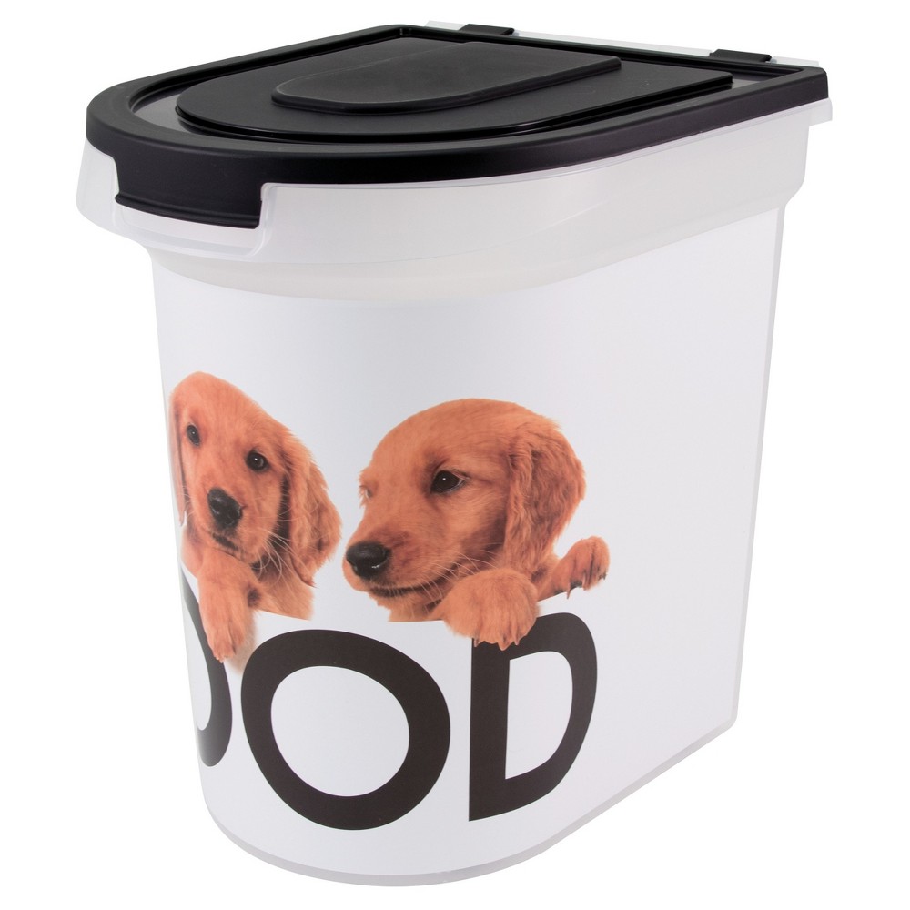 Paw Prints Retriever Photo Printed Pet Food Storage Container - M, White/Black