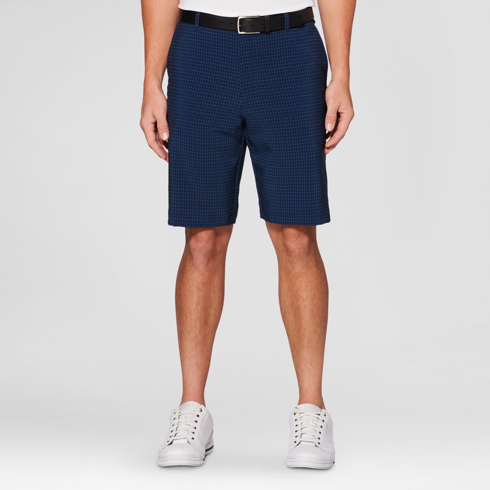 Mens Houndstooth Golf Shorts - Jack Nicklaus Peacoat/Navy Blue 30