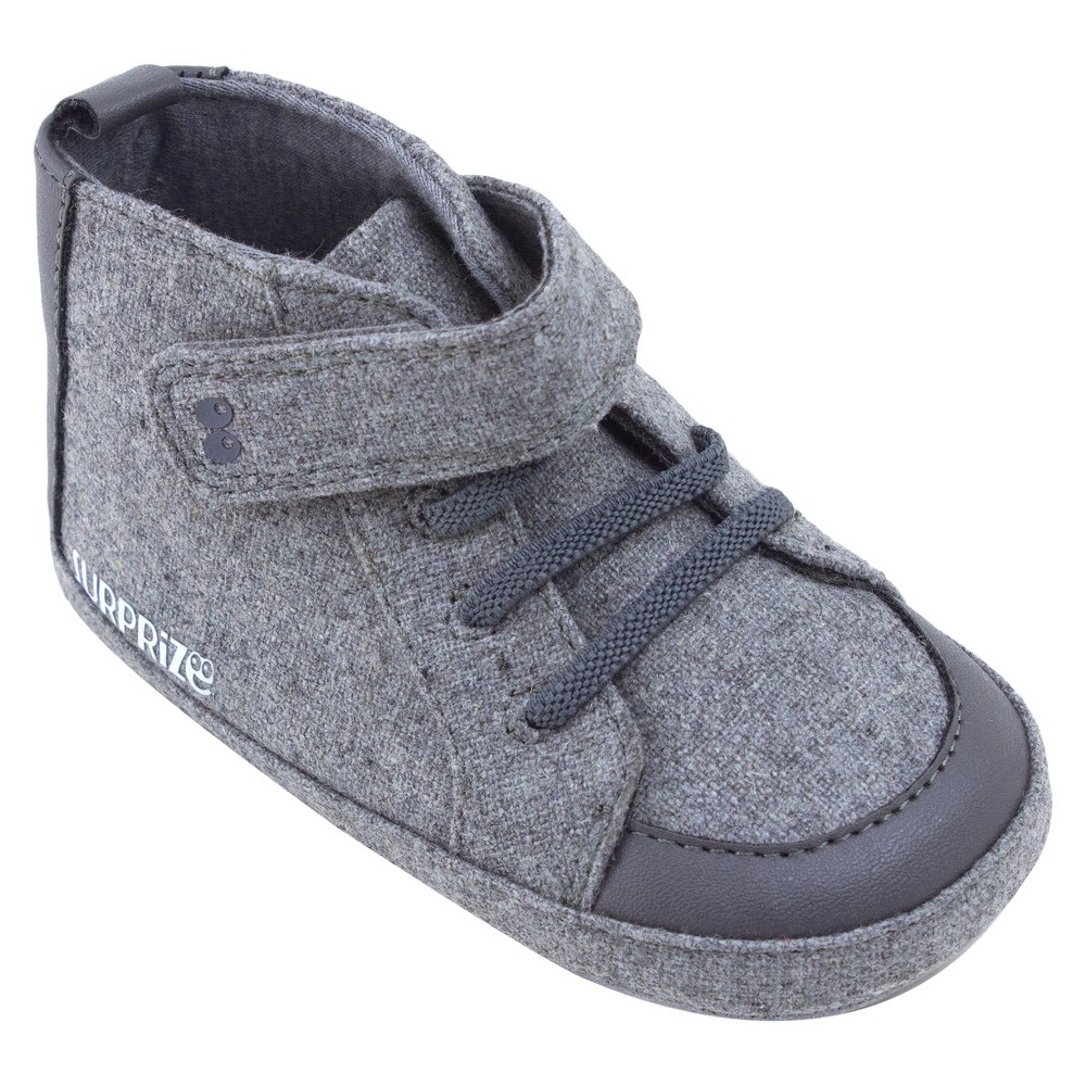 Baby Boys Surprize by Stride Rite Brad High Top Soft Sole Shoes - Gray 0-6M