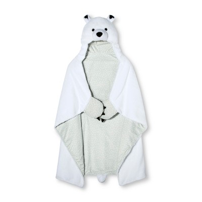 Pillowfort bear hooded 2025 bed blanket gray