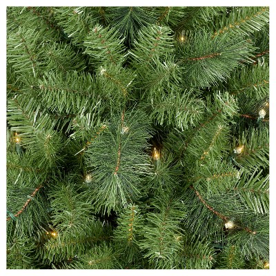 7.5ft Pre-Lit Artificial Christmas Tree Flocked Narrow ...