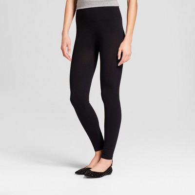 Women&#39;s High Waisted Cotton Blend Seamless Leggings - A New Day&#8482; Black S/M