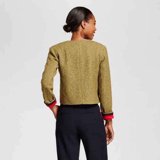 Women's Cropped Tweed Jacket - A New Day™ Olive : Target