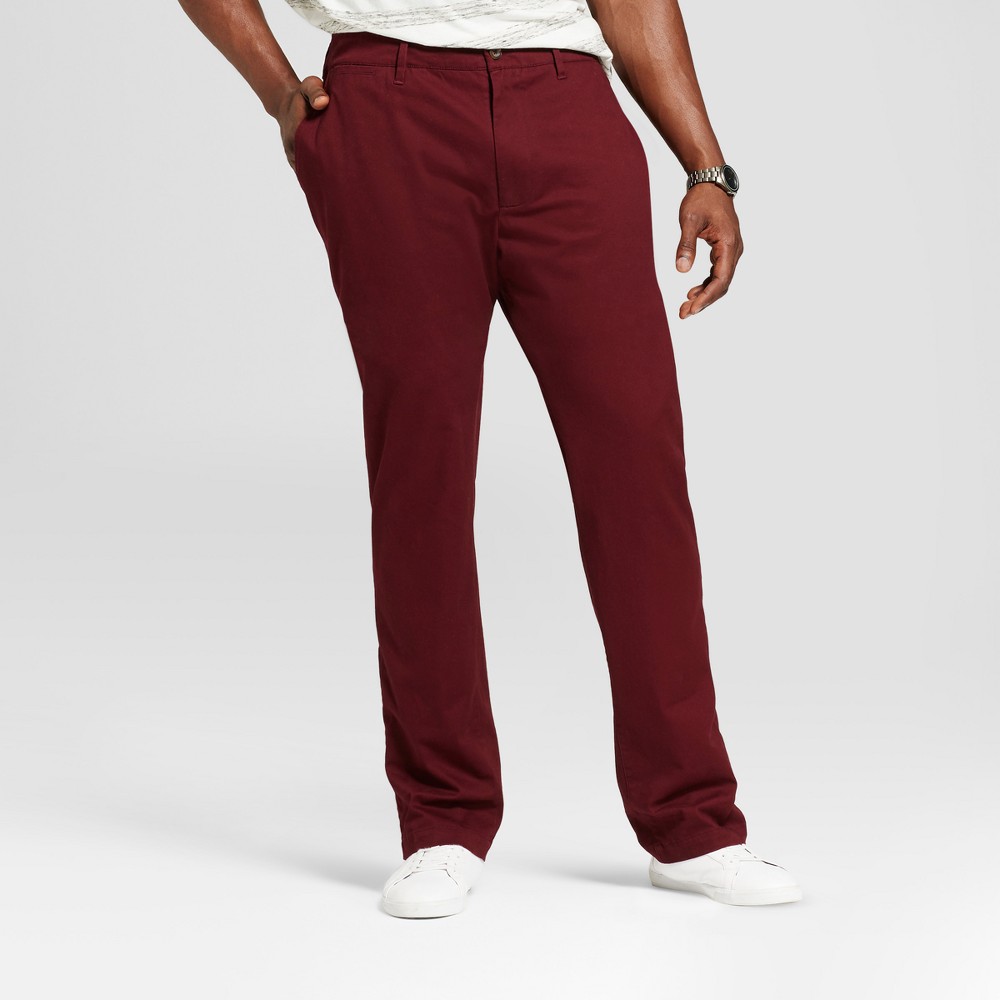 Mens Big & Tall Athletic Fit Hennepin Chino Pants - Goodfellow & Co Burgundy (Red) 32X36