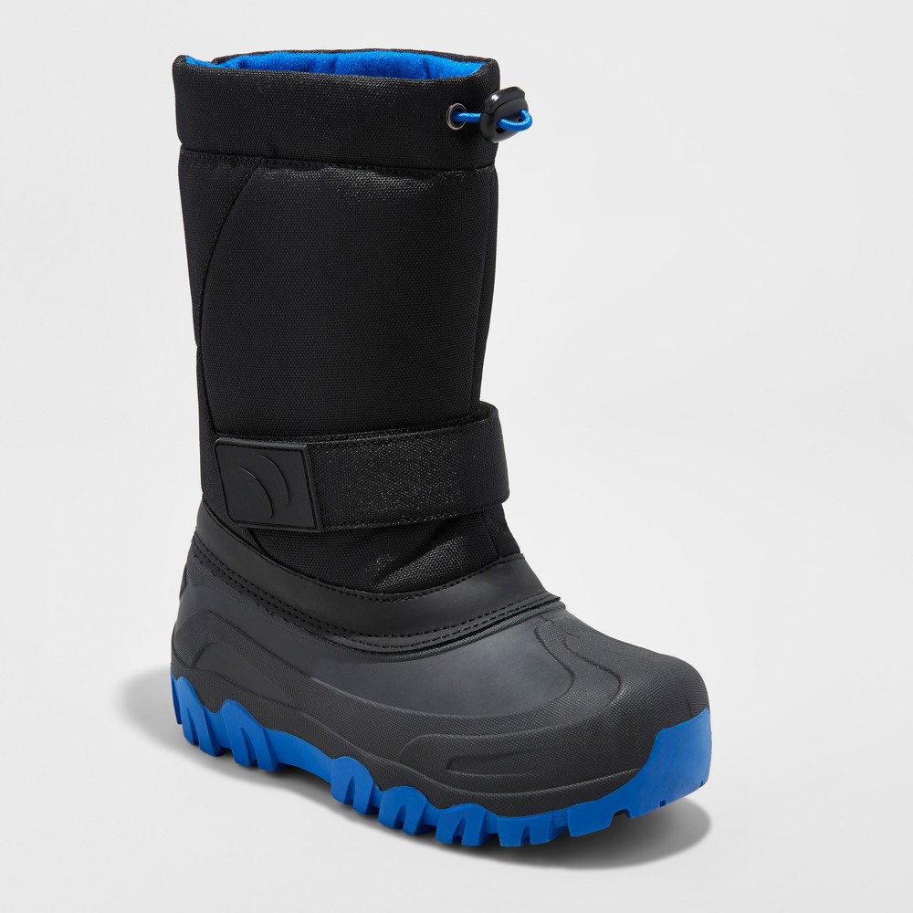 Boys Jalen Winter Boots - Cat & Jack Black 2, Black Blue