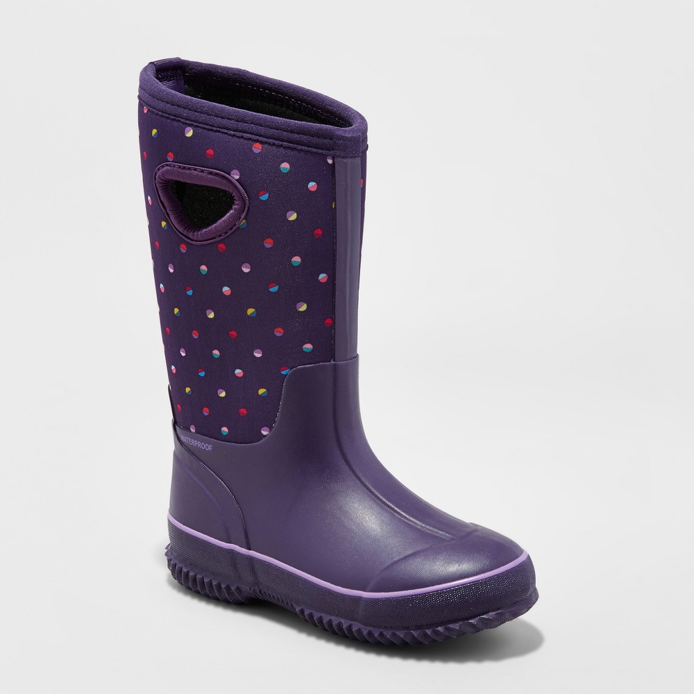 Girls Polly Neoprene Winter Boots - Cat & Jack Purple 2