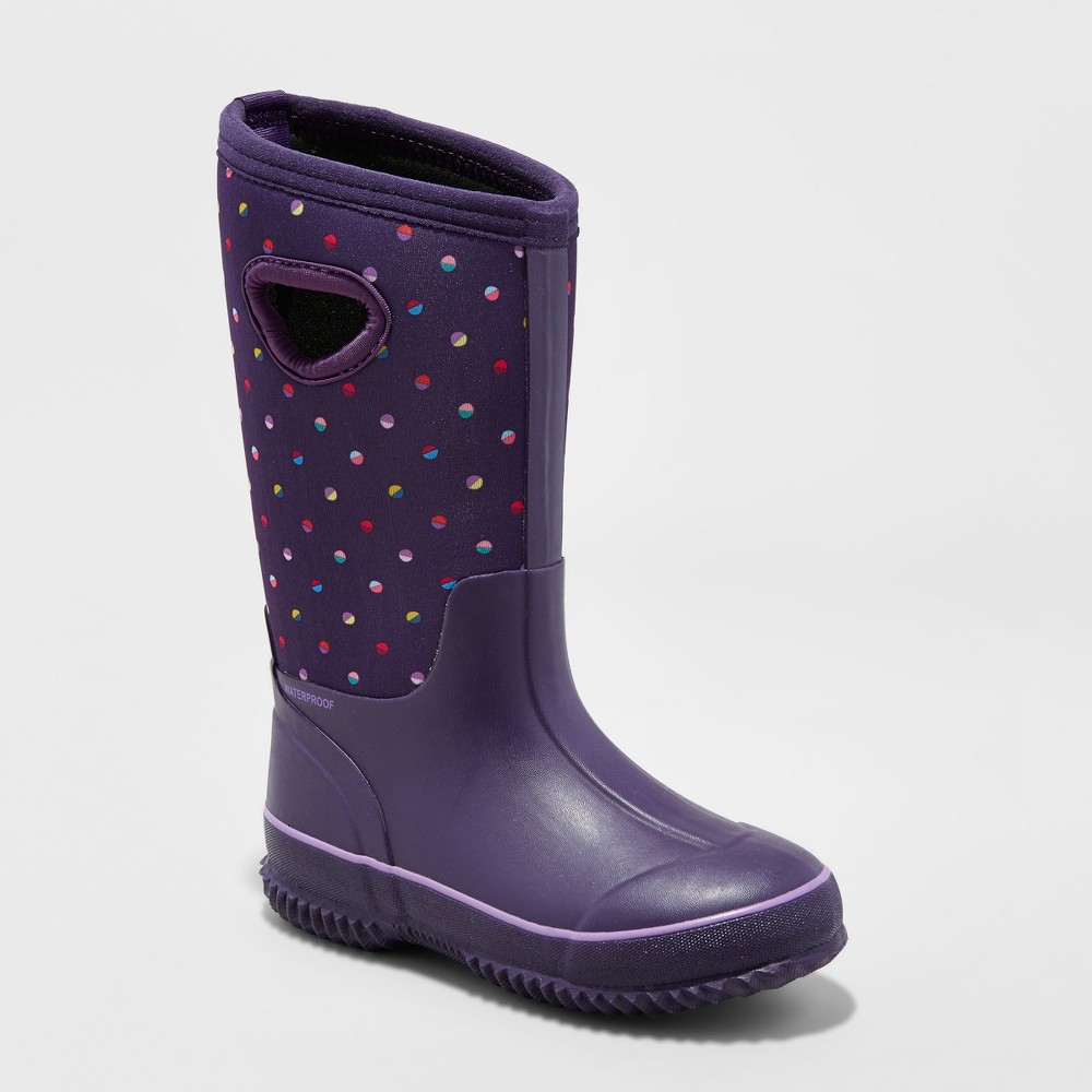 Girls Polly Neoprene Winter Boots - Cat & Jack Purple 13