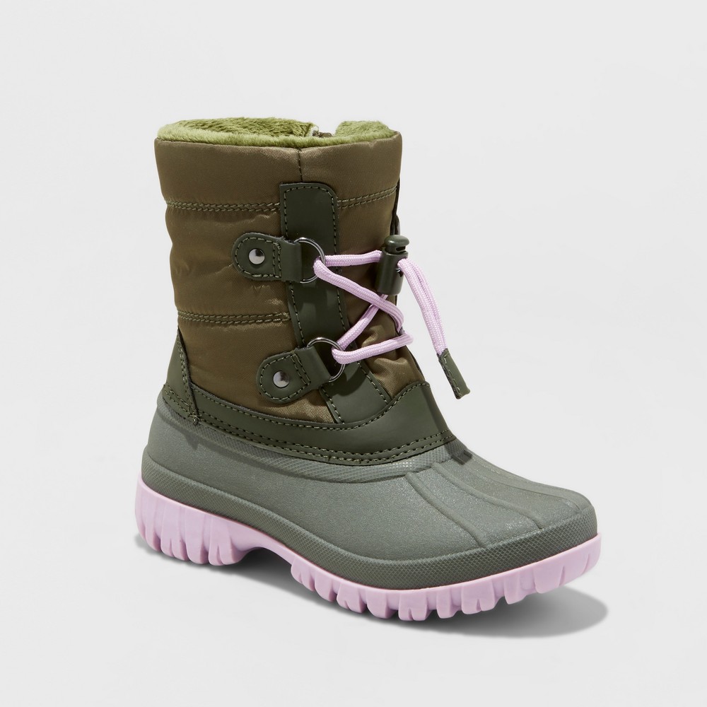 Girls Paisley Short Bungee Winter Boots - Cat & Jack Green 6