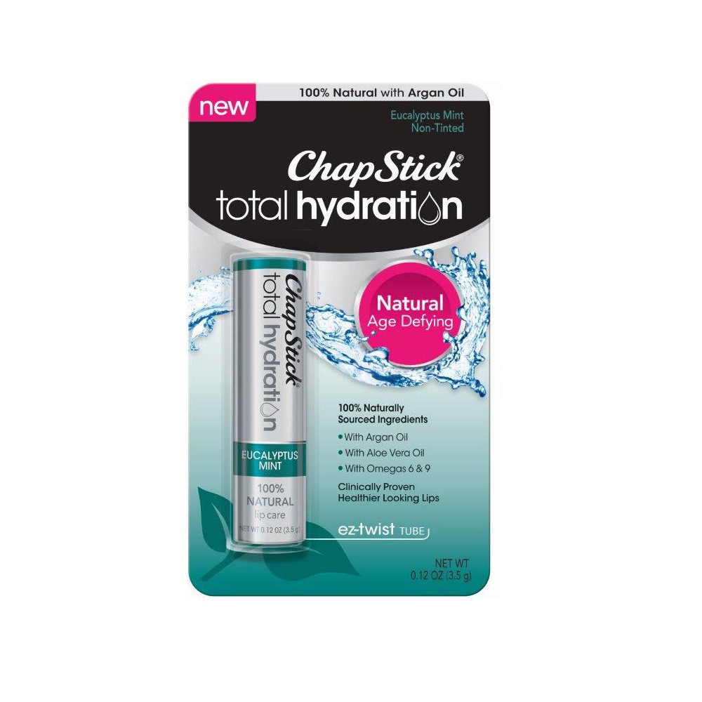 ChapStick Total Hydration 100% Natural - Eucalyptus Mint Flavor - 1ct