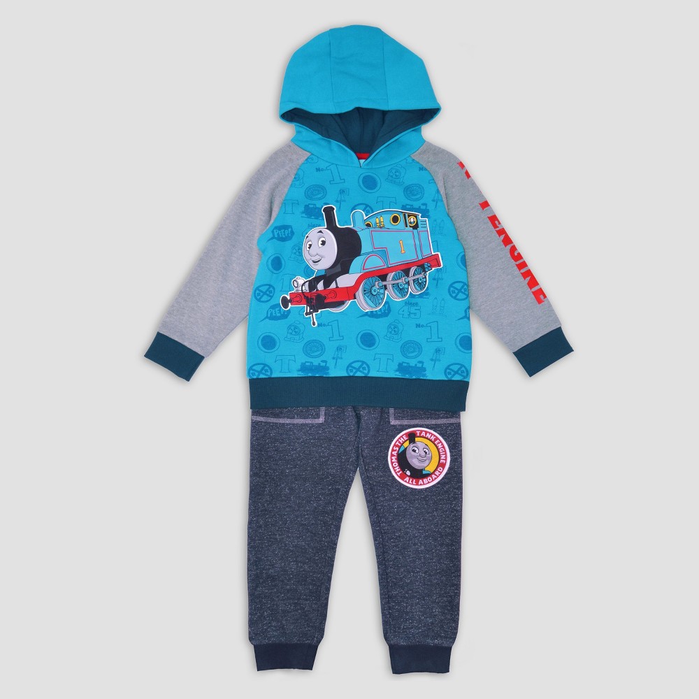 Mattel Toddler Boys Thomas the Tank Engine Hooded Sweatshirt And Pants Set - Navy 4T, Blue