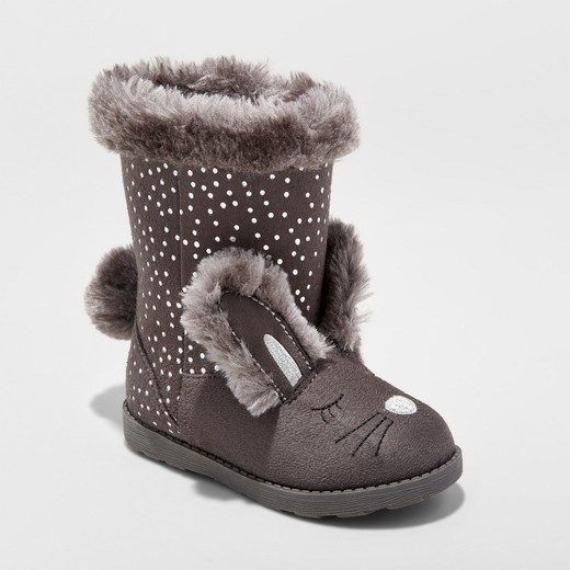Toddler Girls' Kori Bunny Cozy Fashion Boots - Cat & Jack Gray : Target