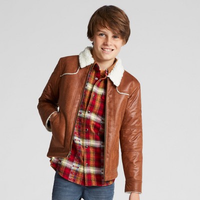 target boys leather jacket