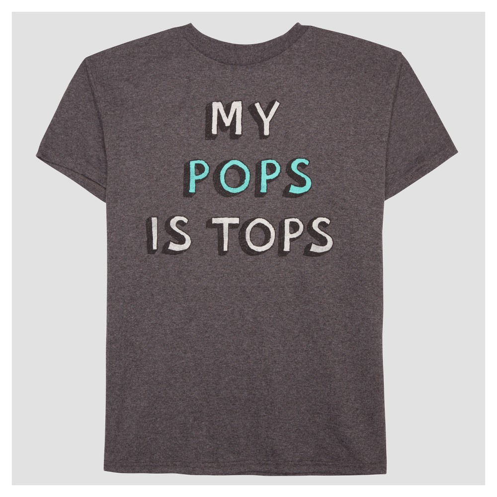 Toddler Boys Pops Is Tops Short Sleeve T-Shirt - Heather Charcoal 5T, Gray