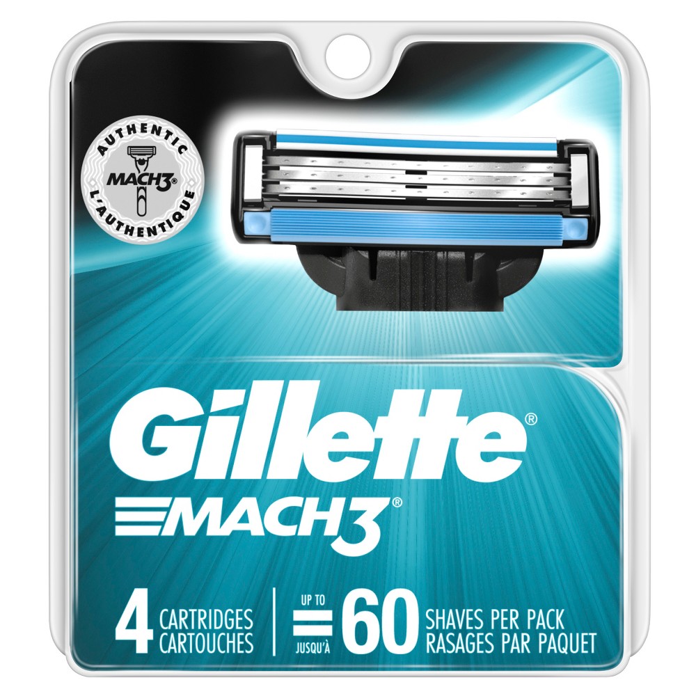 Gillette Mach3 Mens Razor Blade Refills - 4ct