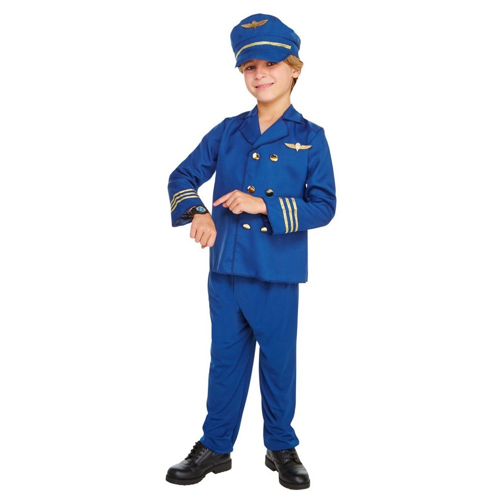 Boys Jet Set Pilot Child Costume M(8-10), Multicolored
