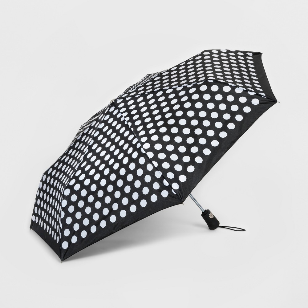 Totes Compact Umbrella With NeverWet Technology - Black/White