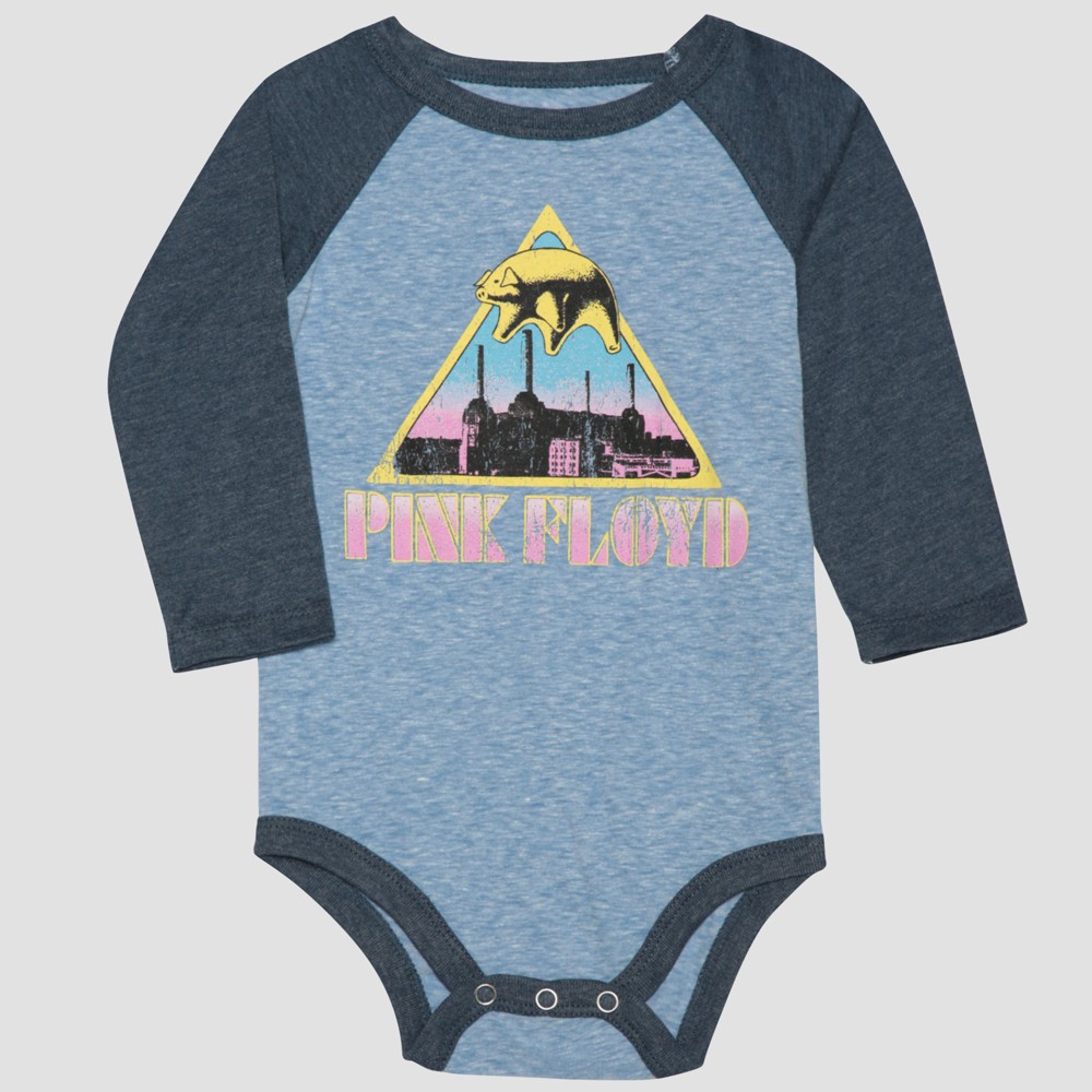 Pink Floyd Baby Boy Long Sleeve Bodysuit - Gray/Blue 6-9M, Size: 6-9 M
