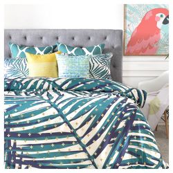 Zoe Wodarz The Palm Hotel Botanical Duvet Cover Green