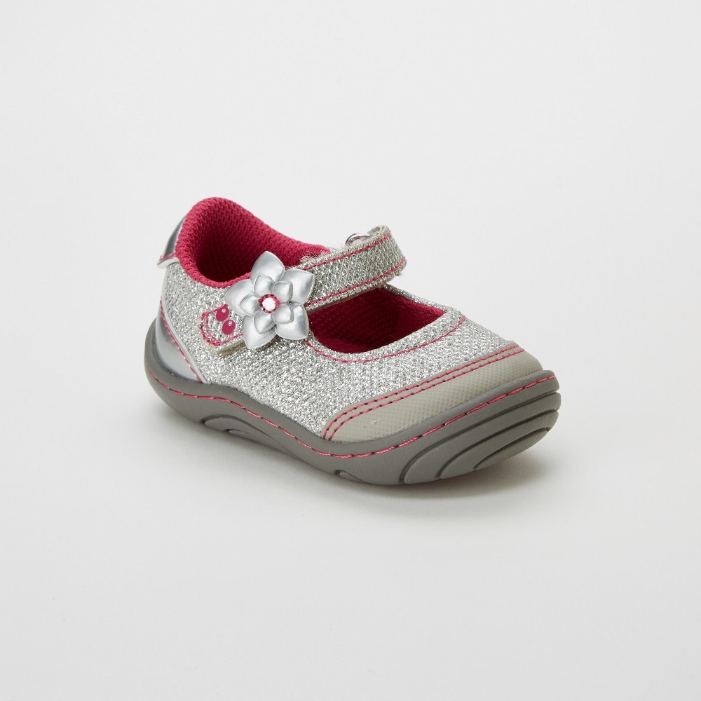 Baby Girls Surprize by Stride Rite Pauline Mary Jane Shoes - Silver 5
