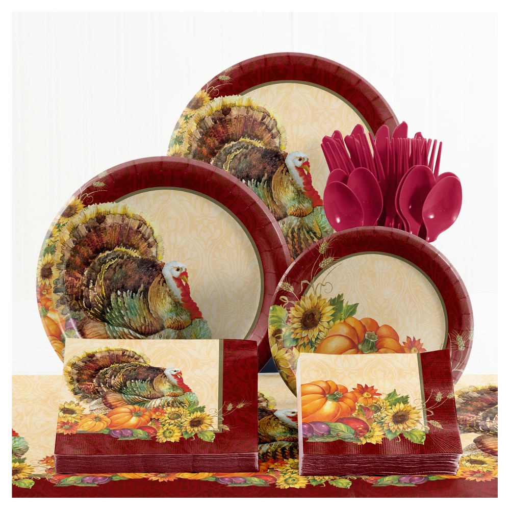 Regal Turkey Thanksgiving Tableware Kit, Multi-Colored