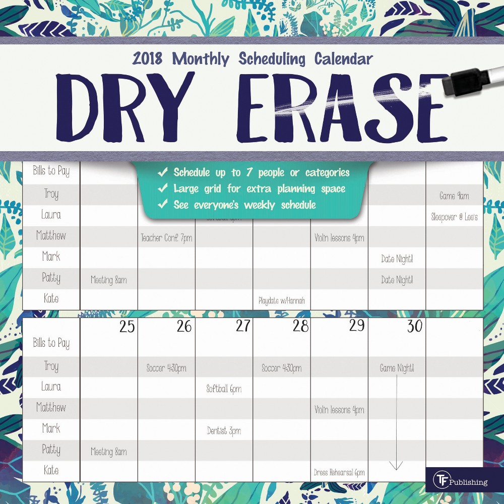 2018 TF Publishing Wall Calendar - Dry Erase, Multi-Colored