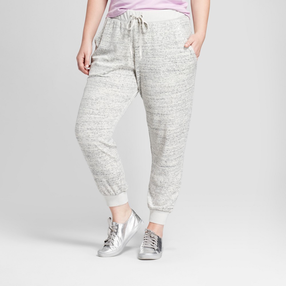 Womens Plus Size Pearl Joggers - Xhilaration Heather Gray 3X