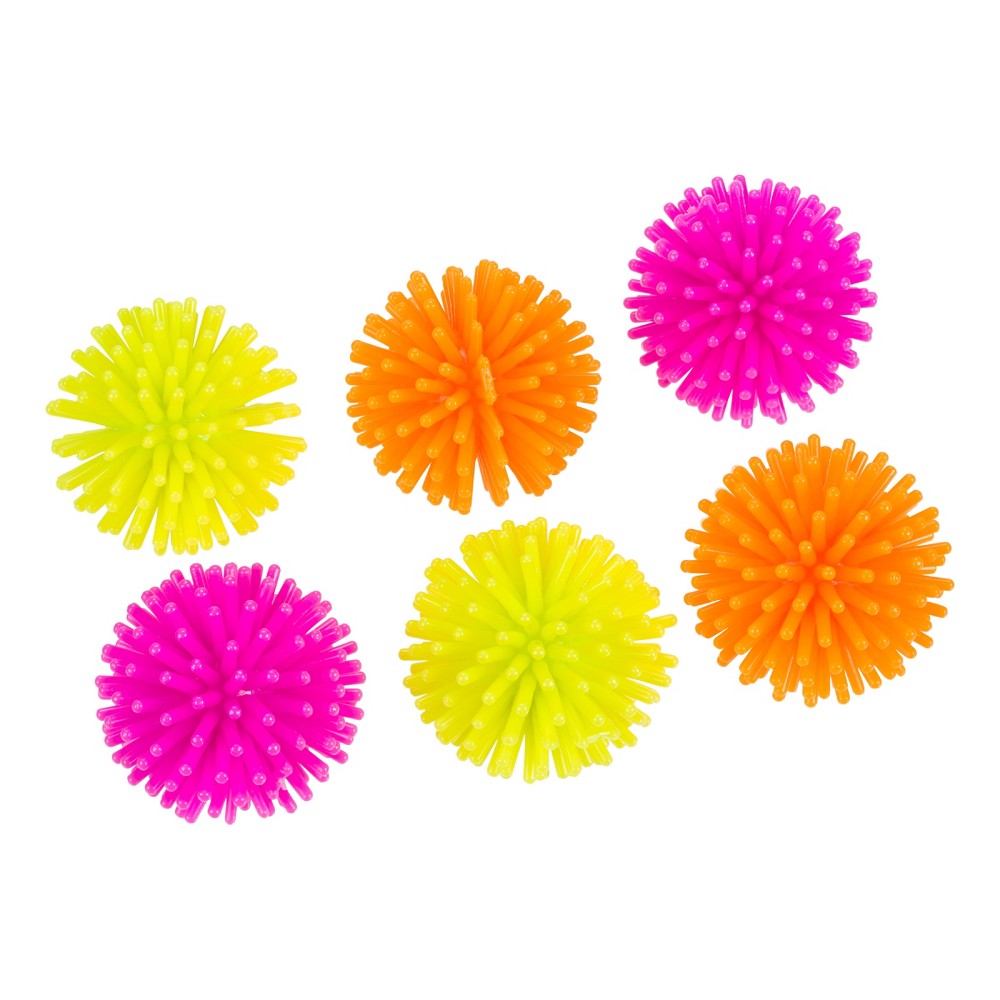 8 packs of 6 Spiky Balls - Bullseyes Playground, Multi-Colored