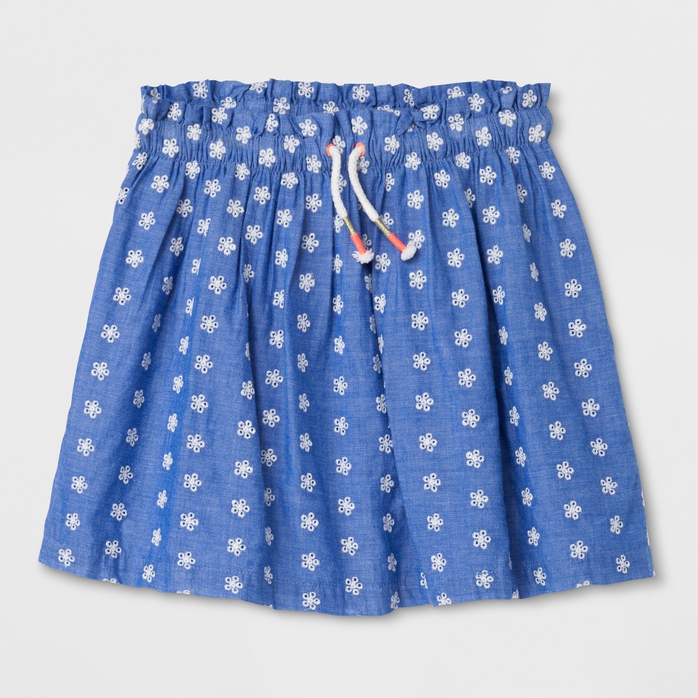 Girls Floral Embroidered A Line Skirts - Cat & Jack Blue XS
