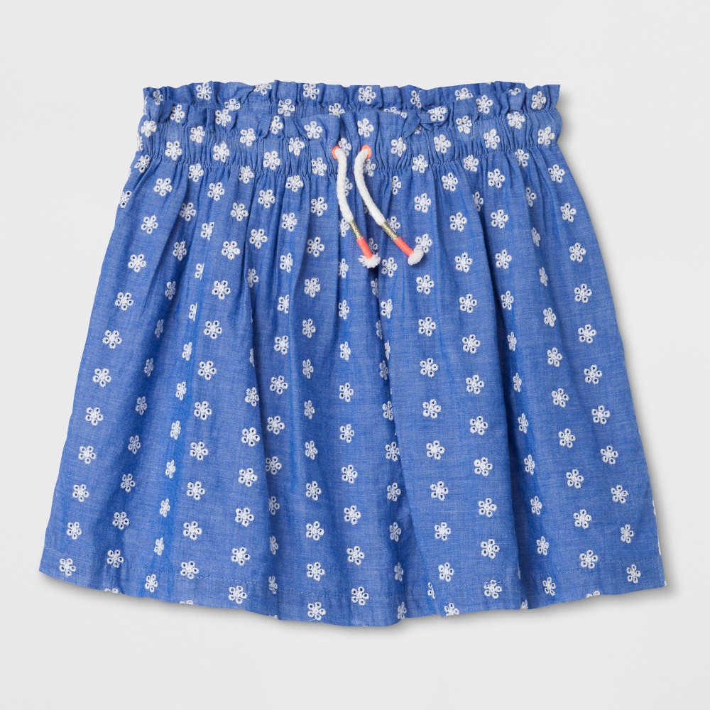 Girls Floral Embroidered A Line Skirts - Cat & Jack Blue M