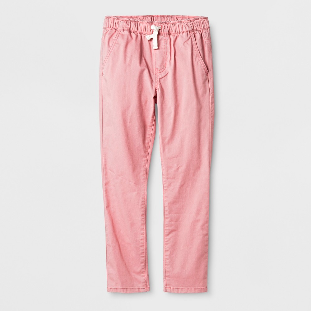 Boys Chino Pull-On Twill Pants - Cat & Jack Pink 8