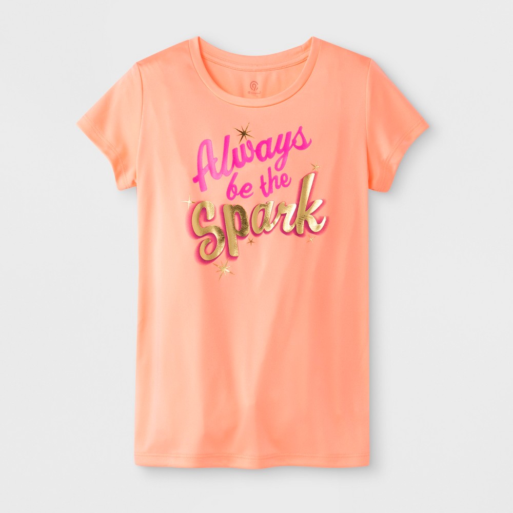 Girls Always Be The Spark Graphic Tech T-Shirt - C9 Champion Coral (Pink) M