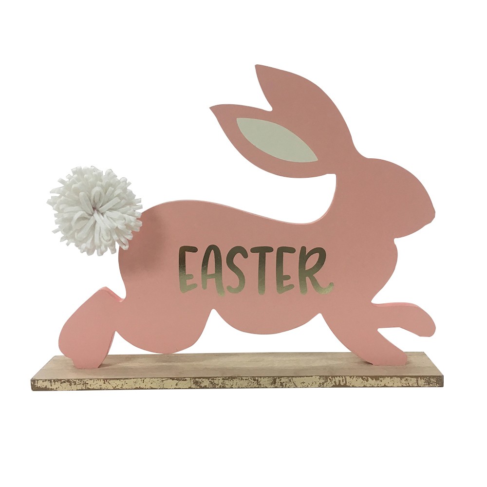 Easter Bunny Pink Wood Tabletop Decor - Spritz