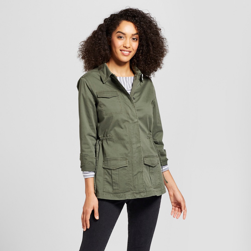 Womens Military Jacket - A New Day Olive L, Green
