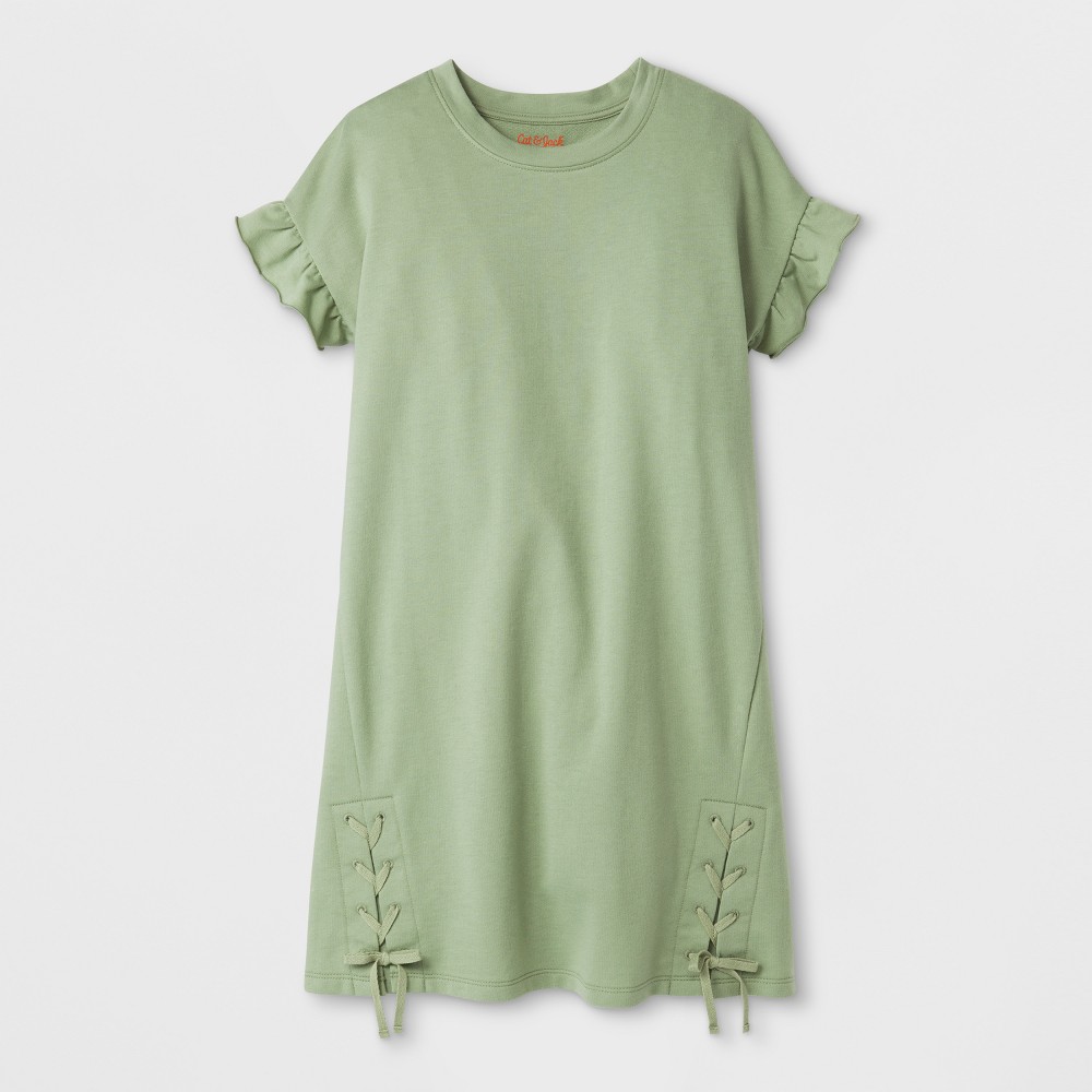 Girls Lace Up Dress - Cat & Jack Green XL