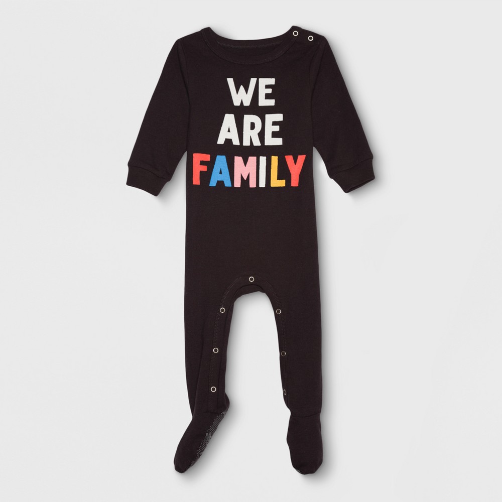 Junk Food Baby We Are Family Long Sleeve Bodysuit - Black 6-9M, Infant Unisex, Size: 6-9 M